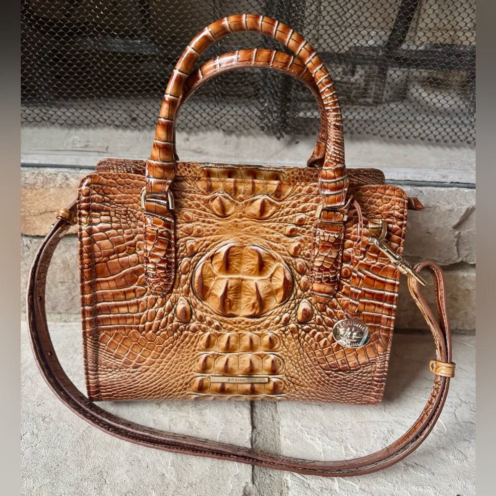 Brahmin Anywhere Convertible Satchel in Pecan Melbourne